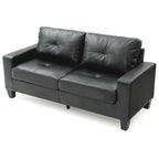 71 in. W Faux Leather 3-Seat Sofa with Track Arms