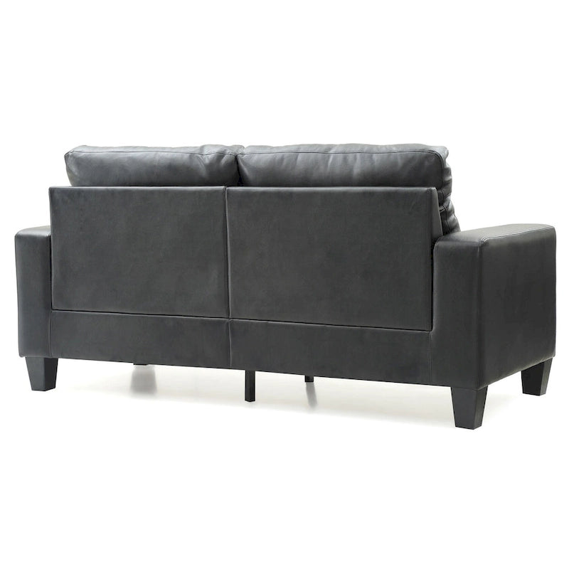 71 in. W Faux Leather 3-Seat Sofa with Track Arms