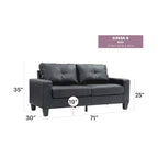 71 in. W Faux Leather 3-Seat Sofa with Track Arms