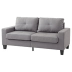 71 in. W Faux Leather 3-Seat Sofa with Track Arms