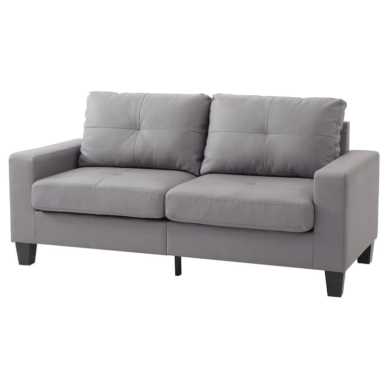 71 in. W Faux Leather 3-Seat Sofa with Track Arms