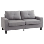 71 in. W Faux Leather 3-Seat Sofa with Track Arms