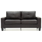 71 in. W Faux Leather 3-Seat Sofa with Track Arms