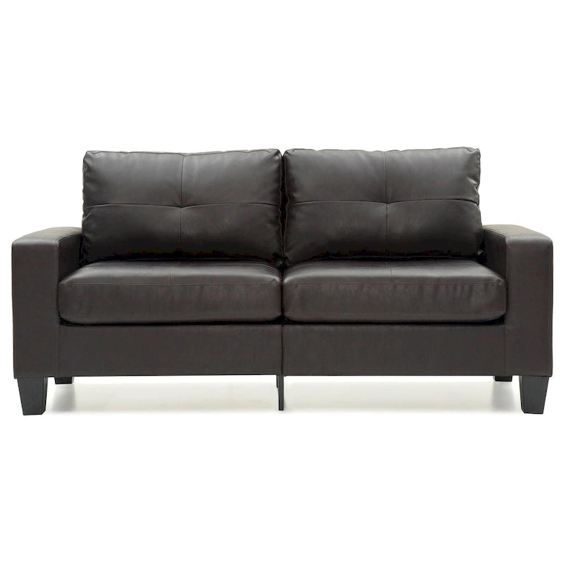 71 in. W Faux Leather 3-Seat Sofa with Track Arms