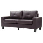 71 in. W Faux Leather 3-Seat Sofa with Track Arms