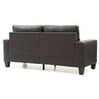 71 in. W Faux Leather 3-Seat Sofa with Track Arms