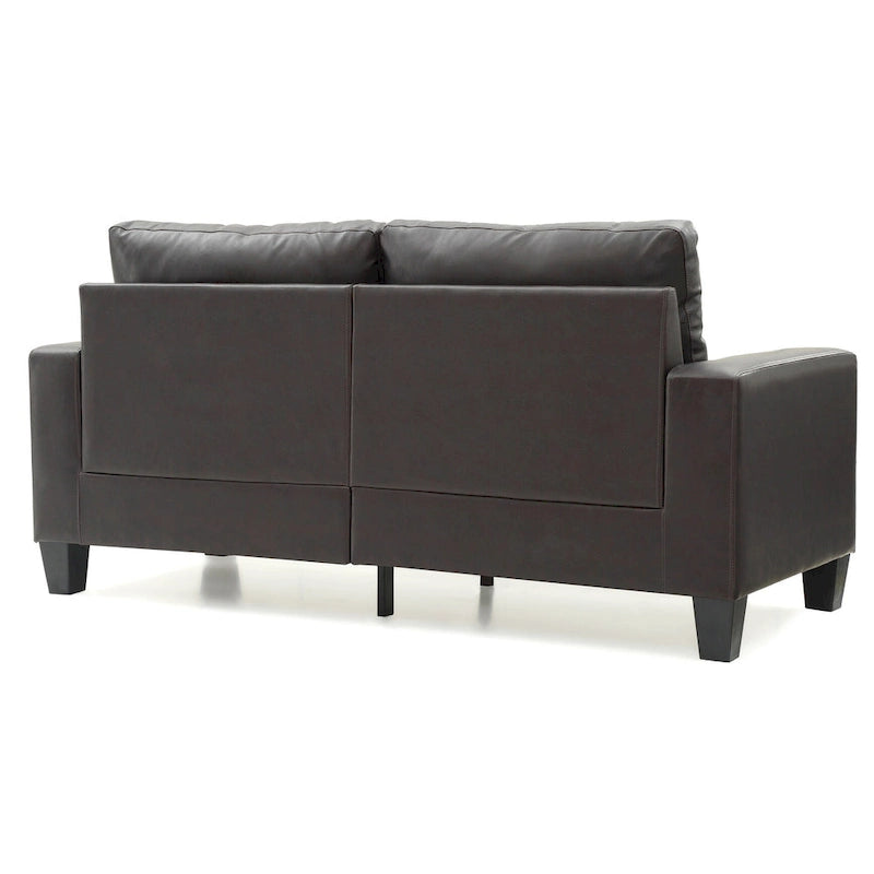71 in. W Faux Leather 3-Seat Sofa with Track Arms