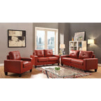 71 in. W Faux Leather 3-Seat Sofa with Track Arms