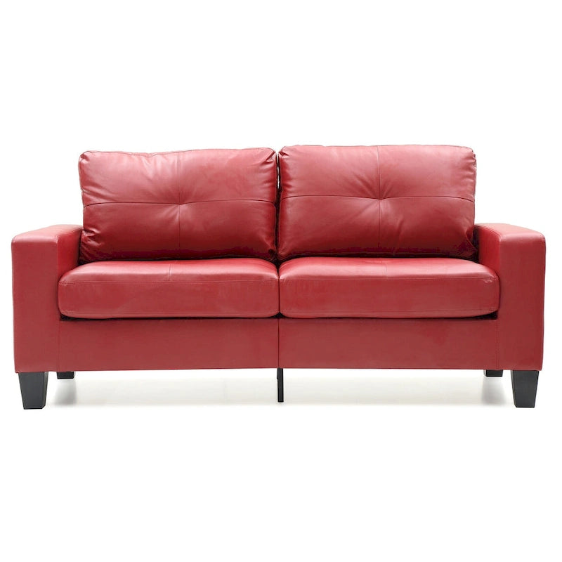 71 in. W Faux Leather 3-Seat Sofa with Track Arms