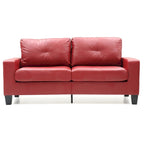71 in. W Faux Leather 3-Seat Sofa with Track Arms