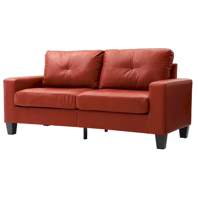 71 in. W Faux Leather 3-Seat Sofa with Track Arms