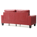 71 in. W Faux Leather 3-Seat Sofa with Track Arms