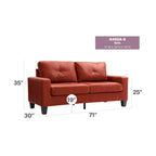 71 in. W Faux Leather 3-Seat Sofa with Track Arms