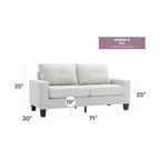 71 in. W Faux Leather 3-Seat Sofa with Track Arms