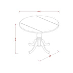 East West Furniture Dining Table Set- a Round Kitchen Table and Faux Leather Dinette Chairs, Black & Cherry (Pieces Option)
