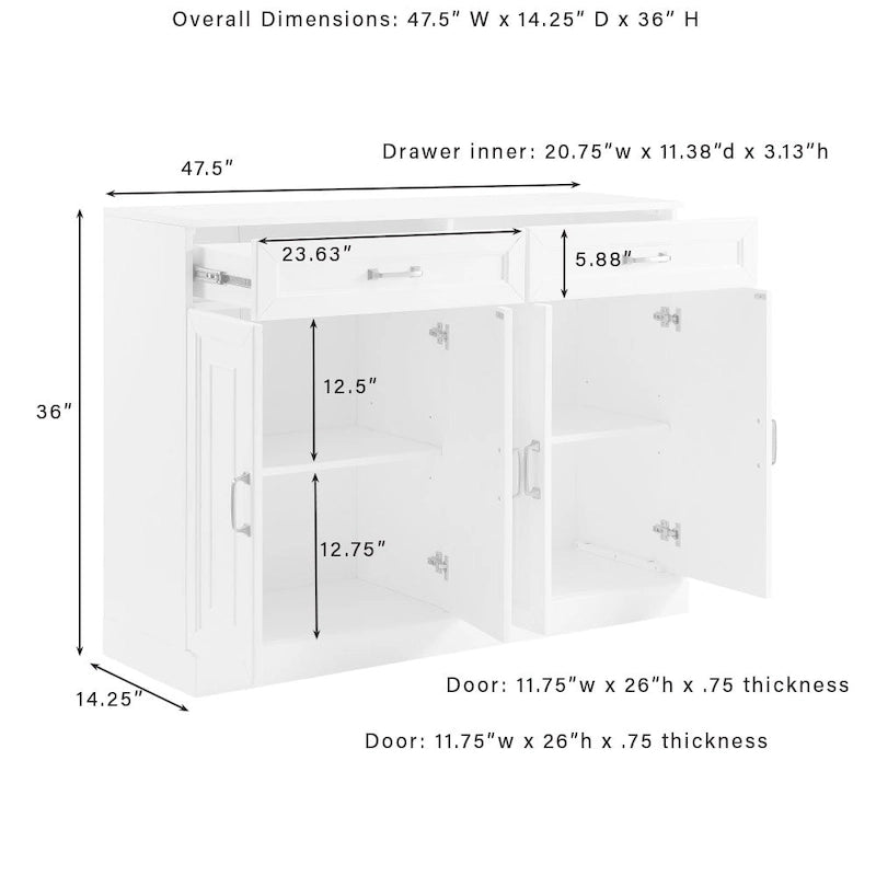 Stanton 3Pc Sideboard And Glass Door Pantry Set - 14.5x95x78