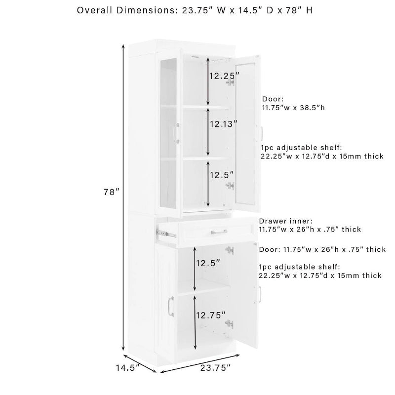 Stanton 3Pc Sideboard And Glass Door Pantry Set - 14.5x95x78