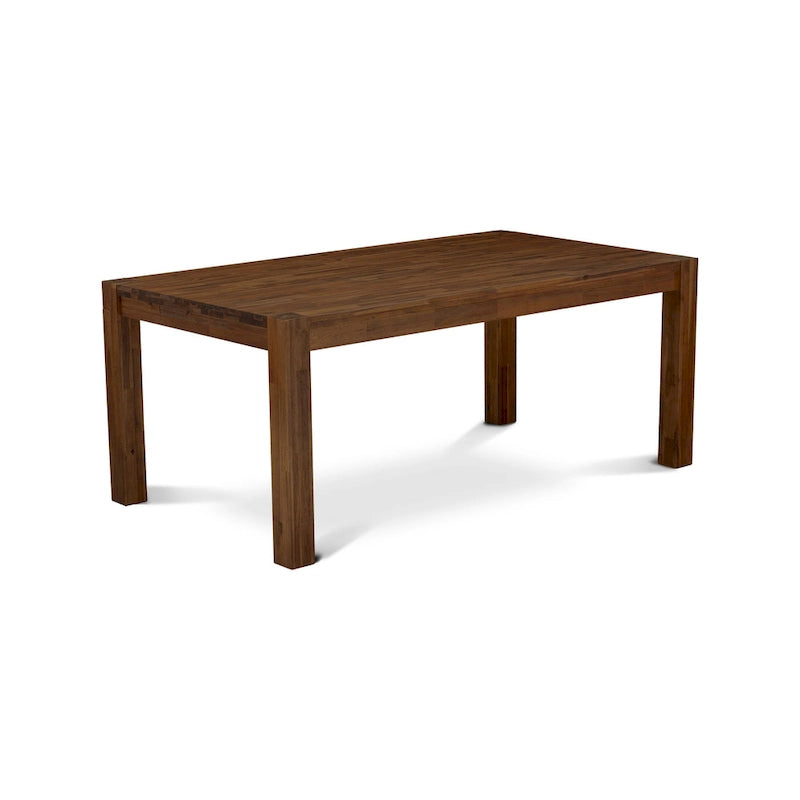 East West Furniture Dining Table Set- a Wood Kitchen Table and 4 Doeskin Linen Fabric Dining Chairs, Natural (Pieces Options)