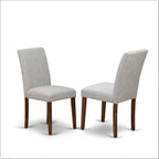 East West Furniture Dining Table Set- a Wood Kitchen Table and 4 Doeskin Linen Fabric Dining Chairs, Natural (Pieces Options)