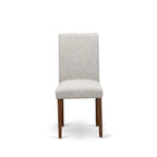 East West Furniture Dining Table Set- a Wood Kitchen Table and 4 Doeskin Linen Fabric Dining Chairs, Natural (Pieces Options)