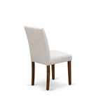 East West Furniture Dining Table Set- a Wood Kitchen Table and 4 Doeskin Linen Fabric Dining Chairs, Natural (Pieces Options)