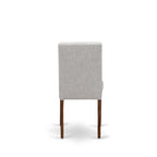 East West Furniture Dining Table Set- a Wood Kitchen Table and 4 Doeskin Linen Fabric Dining Chairs, Natural (Pieces Options)