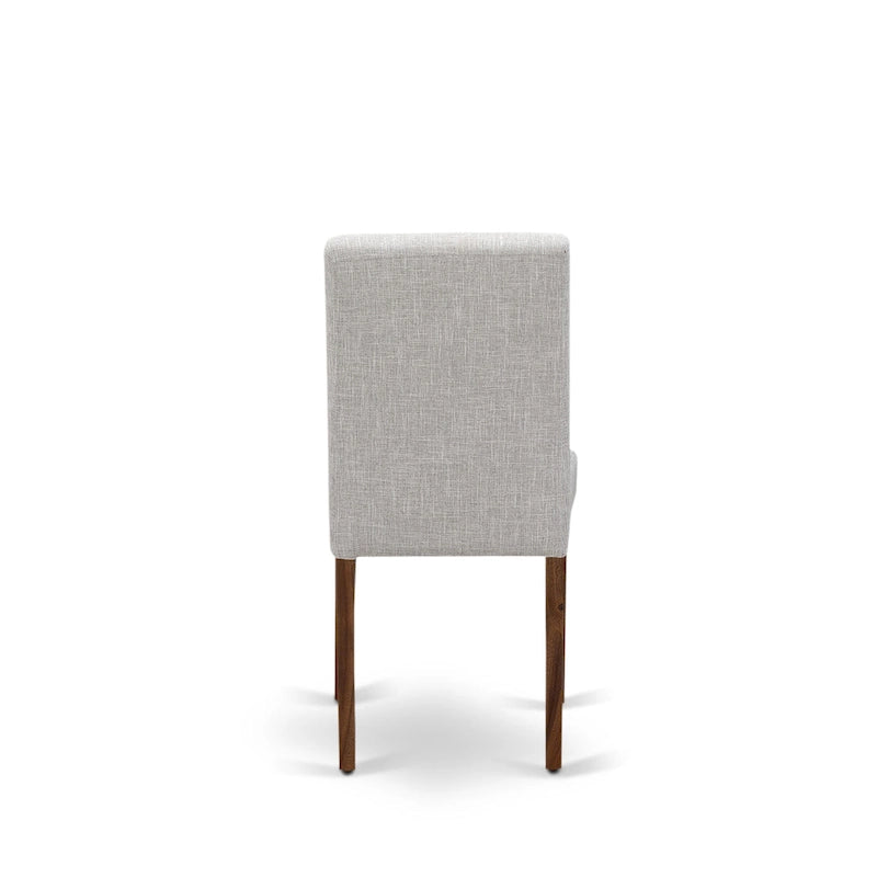 East West Furniture Dining Table Set- a Wood Kitchen Table and 4 Doeskin Linen Fabric Dining Chairs, Natural (Pieces Options)