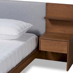 Modern Platform Storage Bed with Built-In Nightstands (Queen)