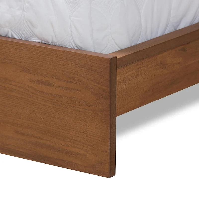 Modern Platform Storage Bed with Built-In Nightstands (Queen)