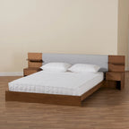 Modern Platform Storage Bed with Built-In Nightstands (Queen)