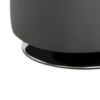 Pouf rond pivotant en similicuir avec siège capitonné, gris et noir