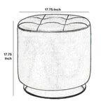 Pouf rond pivotant en similicuir avec siège capitonné, gris et noir