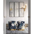 Opal Floral Velvet Ottoman