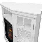 56 TV Stand Electric Fireplace White