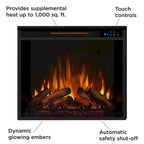 56 TV Stand Electric Fireplace White