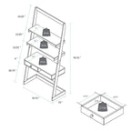 Freestanding Ladder Desk with Drawer with Solid American Hardwood