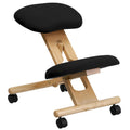 Mobile Wooden Ergonomic Kneeling Office Chair in Fabric