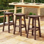 WestinTrends Malibu 29 All Weather Hdpe Outdoor Patio Square Backless Bar Stool (Set of 3)