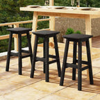 WestinTrends Malibu 29 All Weather Hdpe Outdoor Patio Square Backless Bar Stool (Set of 3)