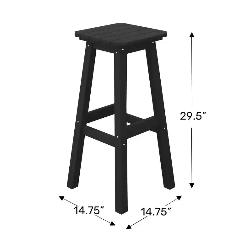 WestinTrends Malibu 29 All Weather Hdpe Outdoor Patio Square Backless Bar Stool (Set of 3)