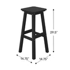 WestinTrends Malibu 29 All Weather Hdpe Outdoor Patio Square Backless Bar Stool (Set of 3)