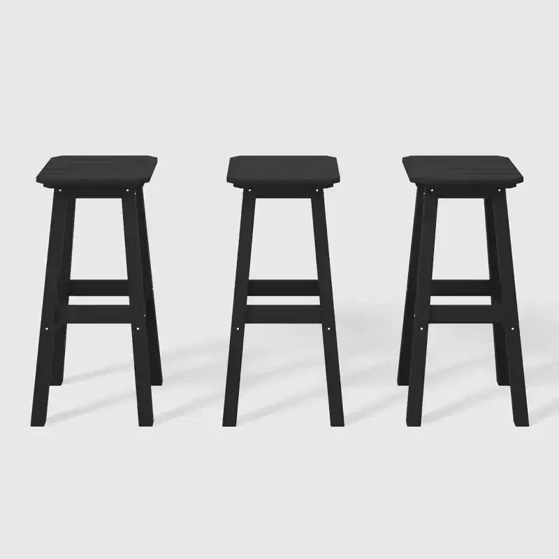 WestinTrends Malibu 29 All Weather Hdpe Outdoor Patio Square Backless Bar Stool (Set of 3)