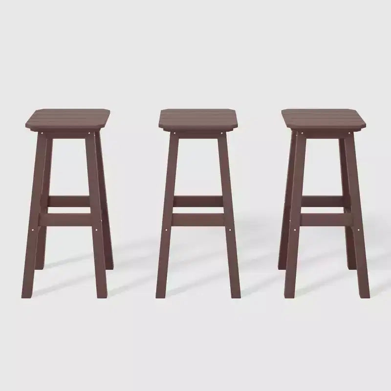 WestinTrends Malibu 29 All Weather Hdpe Outdoor Patio Square Backless Bar Stool (Set of 3)