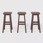 WestinTrends Malibu 29 All Weather Hdpe Outdoor Patio Square Backless Bar Stool (Set of 3)