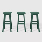 WestinTrends Malibu 29 All Weather Hdpe Outdoor Patio Square Backless Bar Stool (Set of 3)