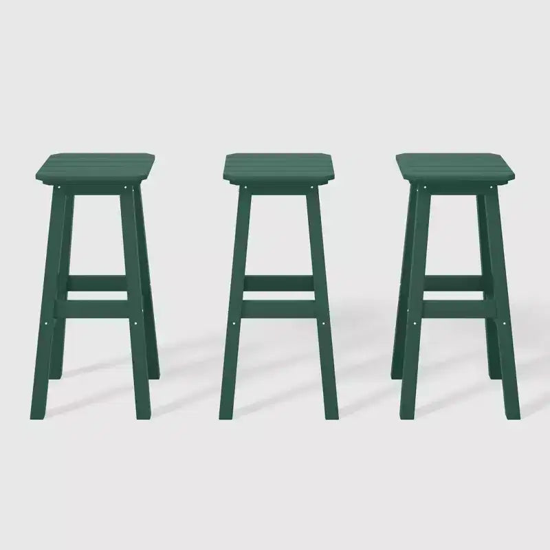 WestinTrends Malibu 29 All Weather Hdpe Outdoor Patio Square Backless Bar Stool (Set of 3)