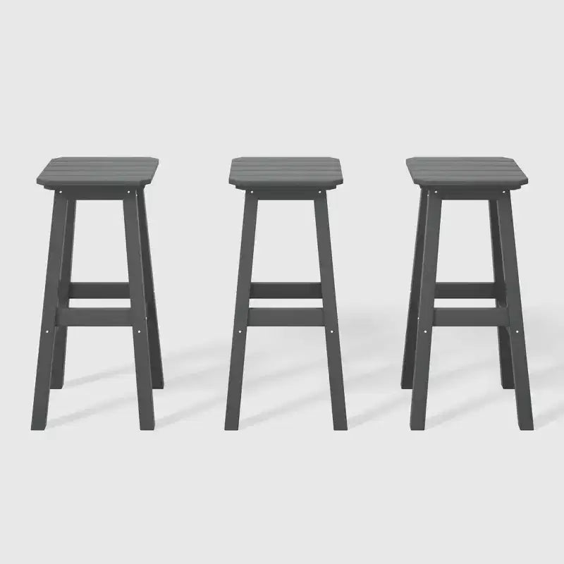 WestinTrends Malibu 29 All Weather Hdpe Outdoor Patio Square Backless Bar Stool (Set of 3)