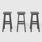 WestinTrends Malibu 29 All Weather Hdpe Outdoor Patio Square Backless Bar Stool (Set of 3)