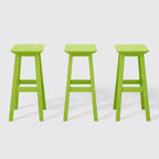 WestinTrends Malibu 29 All Weather Hdpe Outdoor Patio Square Backless Bar Stool (Set of 3)