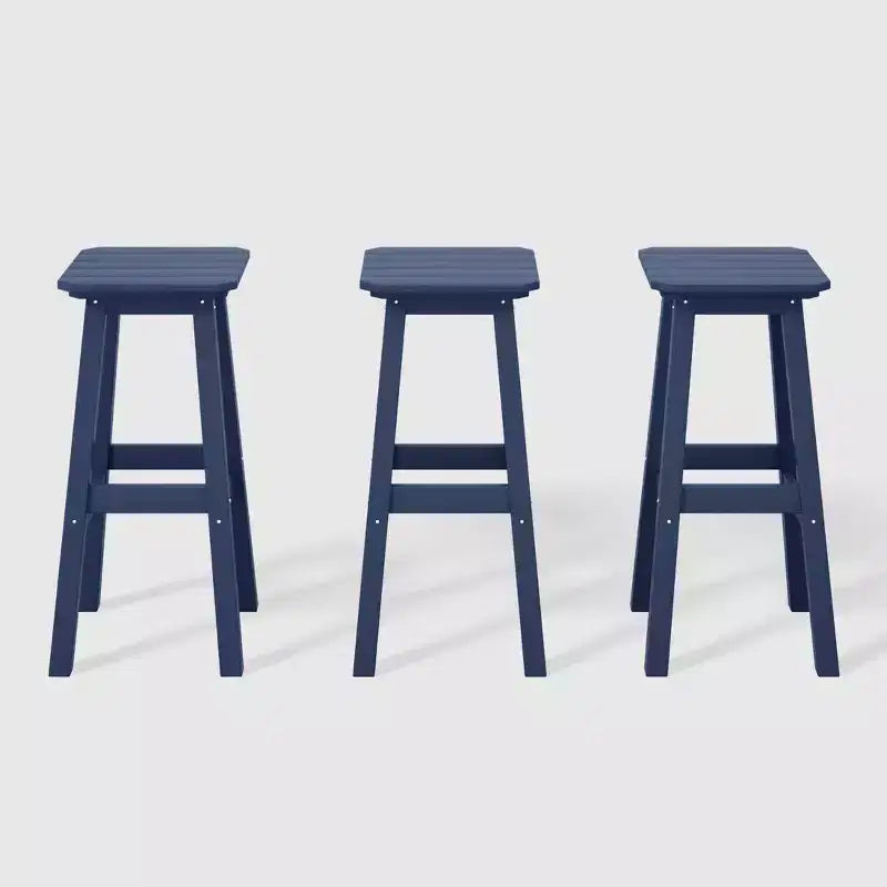 WestinTrends Malibu 29 All Weather Hdpe Outdoor Patio Square Backless Bar Stool (Set of 3)